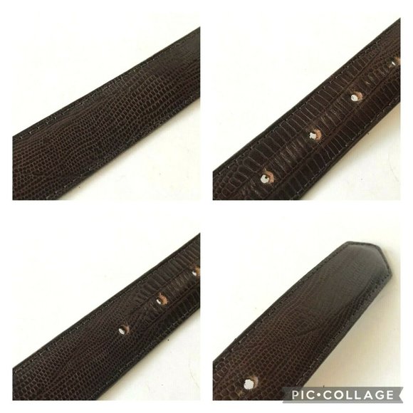Vintage Portfolio Brown Leather Belt Cowgirl Crocodile Womens Size S M  Made USA - Picture 3 of 11